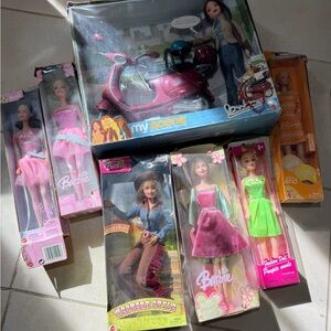 Barbie Doll Set with Pink and Green Outfits